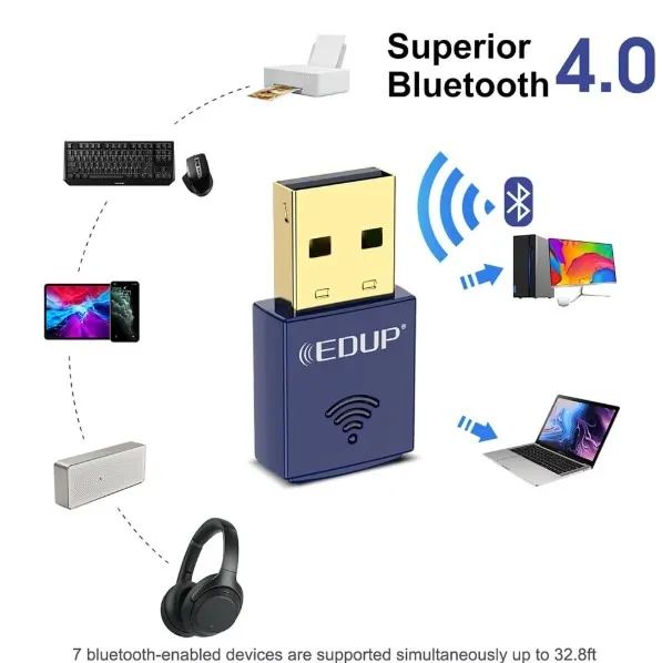 adaptador WiFi, 150Mbps, placa de rede sem fio, Bluetooth 4.0,