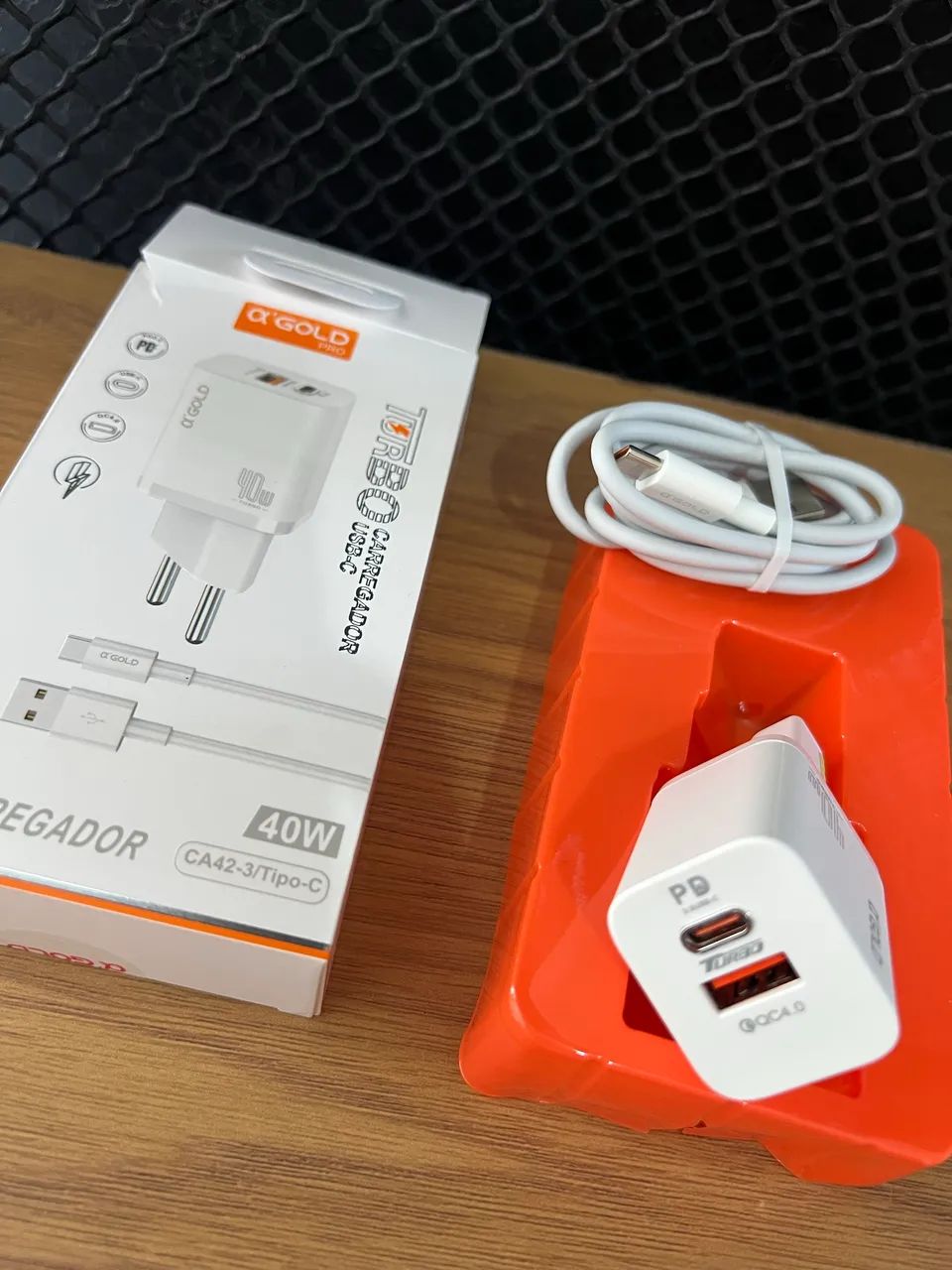 Kit Carregador Super Turbo 40W Porta Dupla (USB-C + USB-A) + Cabo USB Tipo-C - Foto 2