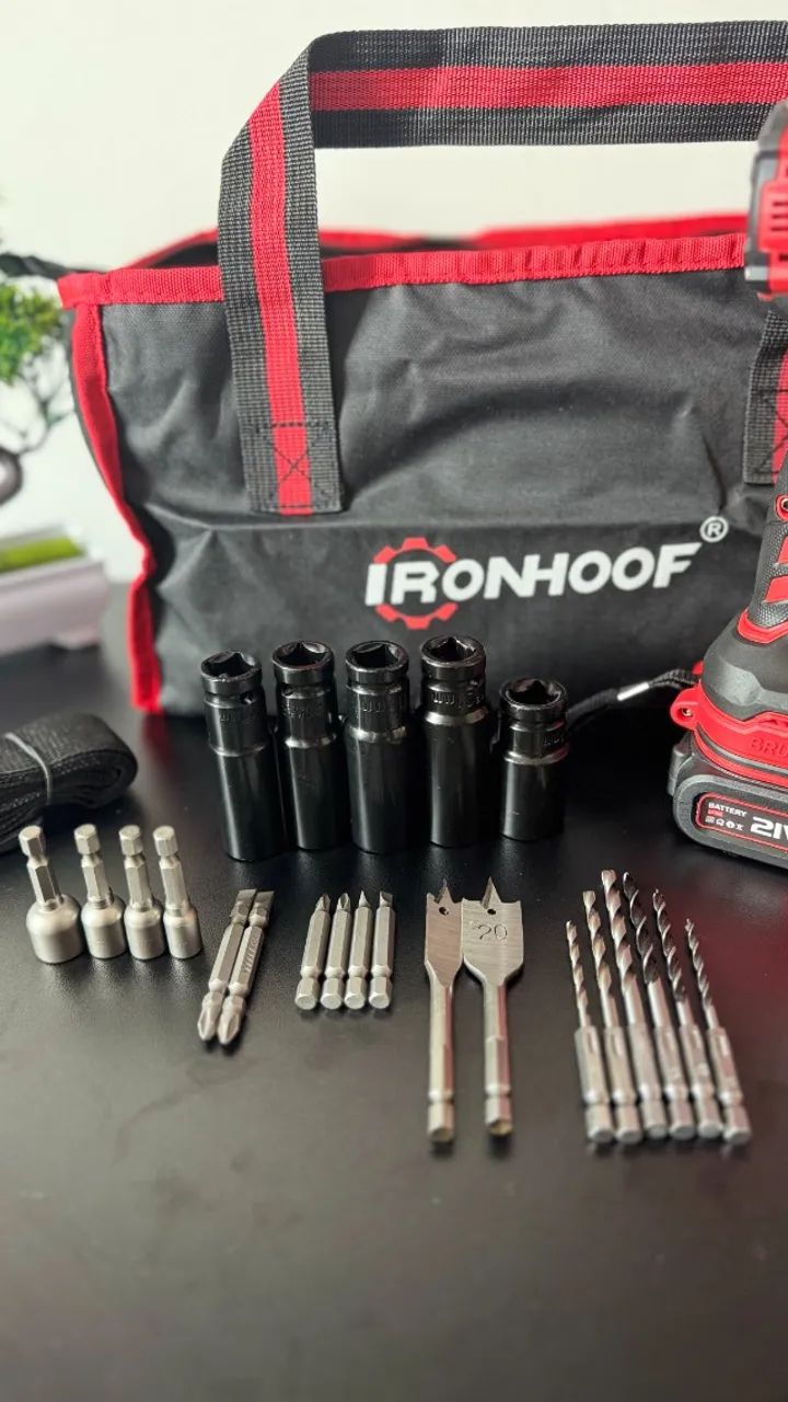 チュウタロウ 静床19LB Chave de Impacto IRONHOOF 21V Brushless + 2 Baterias + Kit