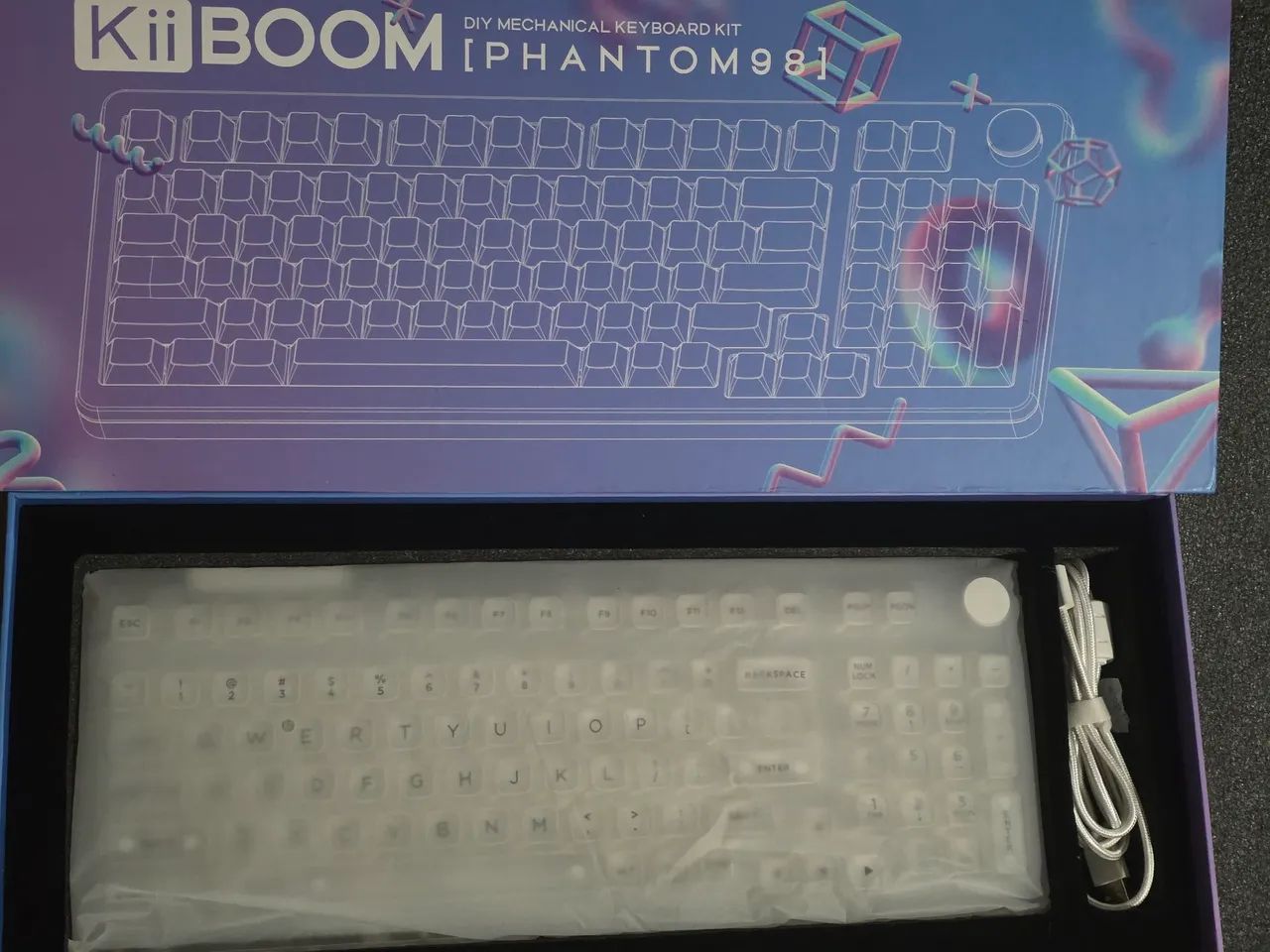 Teclado Mecânico Premium KiiBoom Phantom 98 Clear (Transparente) - Impecável - Foto 3