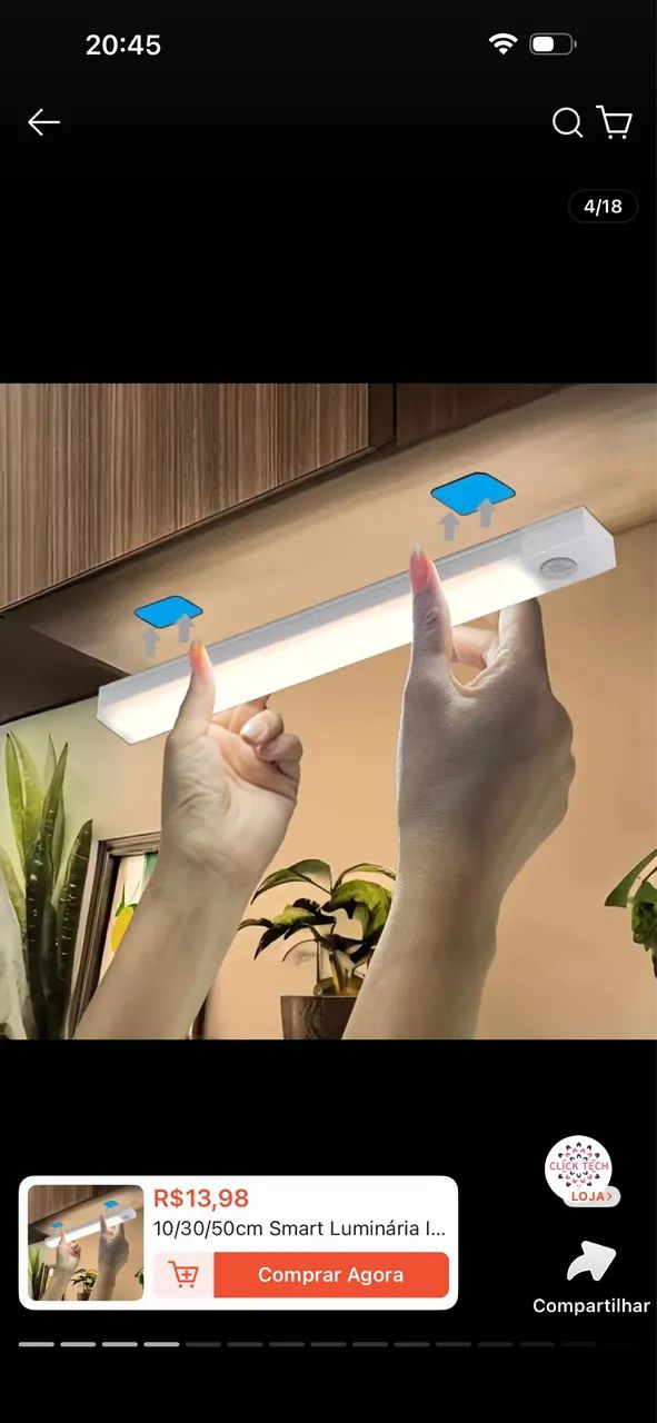 Smart Luminária inteligente Ultra LED com sensor 