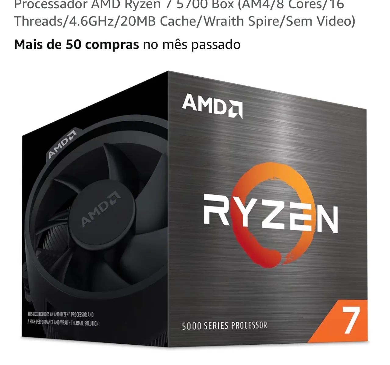Processador Ryzen 7 5700 1 ano de uso acompanha cooler box.