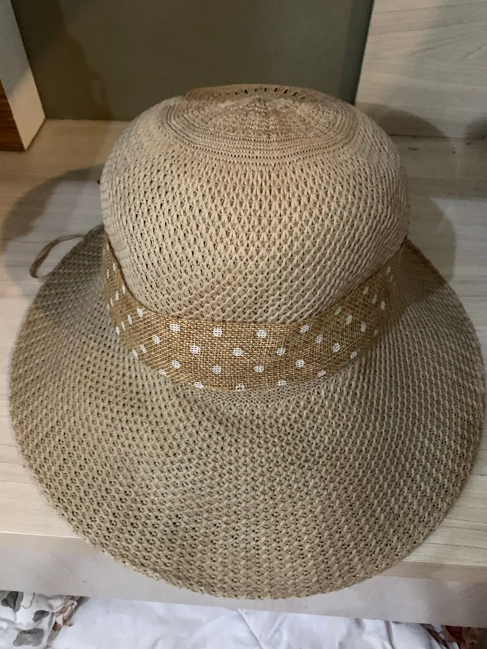 Chapéu de Palha Feminino com Faixa Poá e Laço - Foto 5