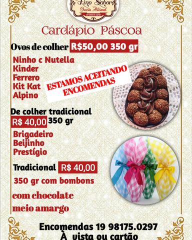 Vende-se Ovos de Páscoa de Colher e fechado