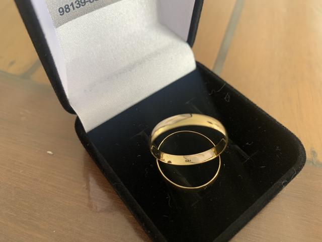 Aliança ouro 18k puro