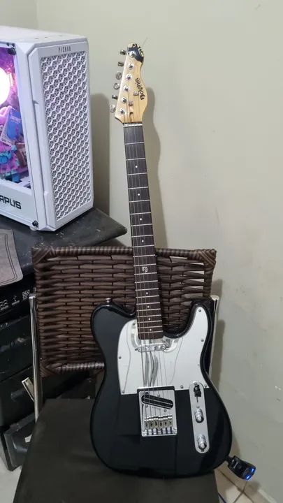 Guitarra Elétrica Dolphin Telecaster Escudo Espelhado Cromado - Foto 5