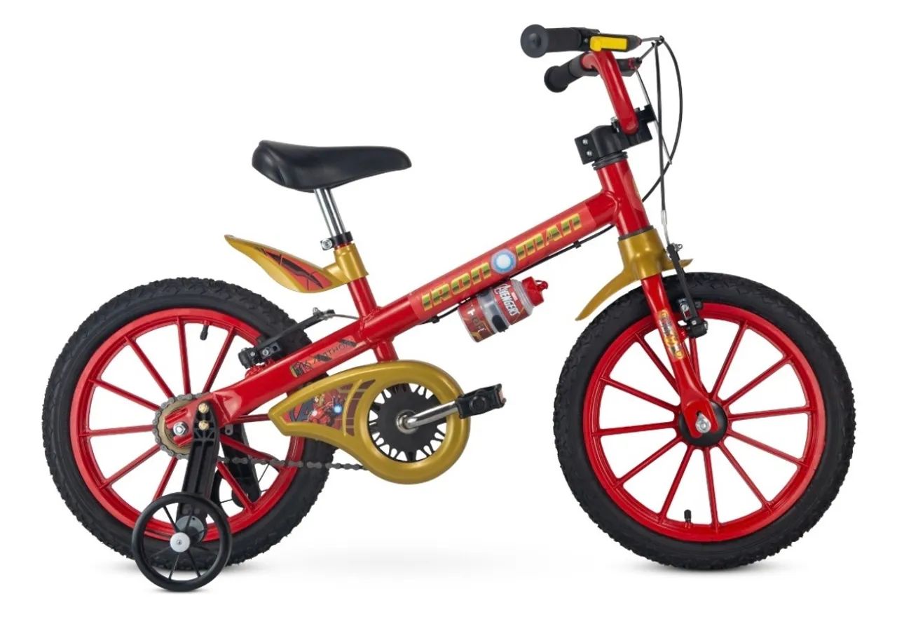Bicicleta Infantil Menino Aro 16 Homem De Ferro Com Rodinha - Foto 4