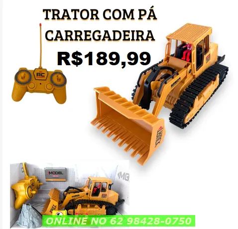 Brinquedo Escavadeira OU Guindaste Controle Remoto OU Pa Carregadeira Carrinho Recarregave - Foto 3
