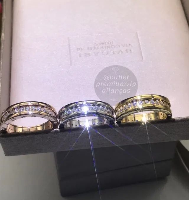 aliança anel bulgari bzero com 20 milesimos de ouro 18k - Foto 3