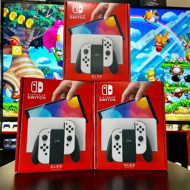 Nintendo Switch OLED Branco Lacrado + Película Grátis - Trocamos em Videogames