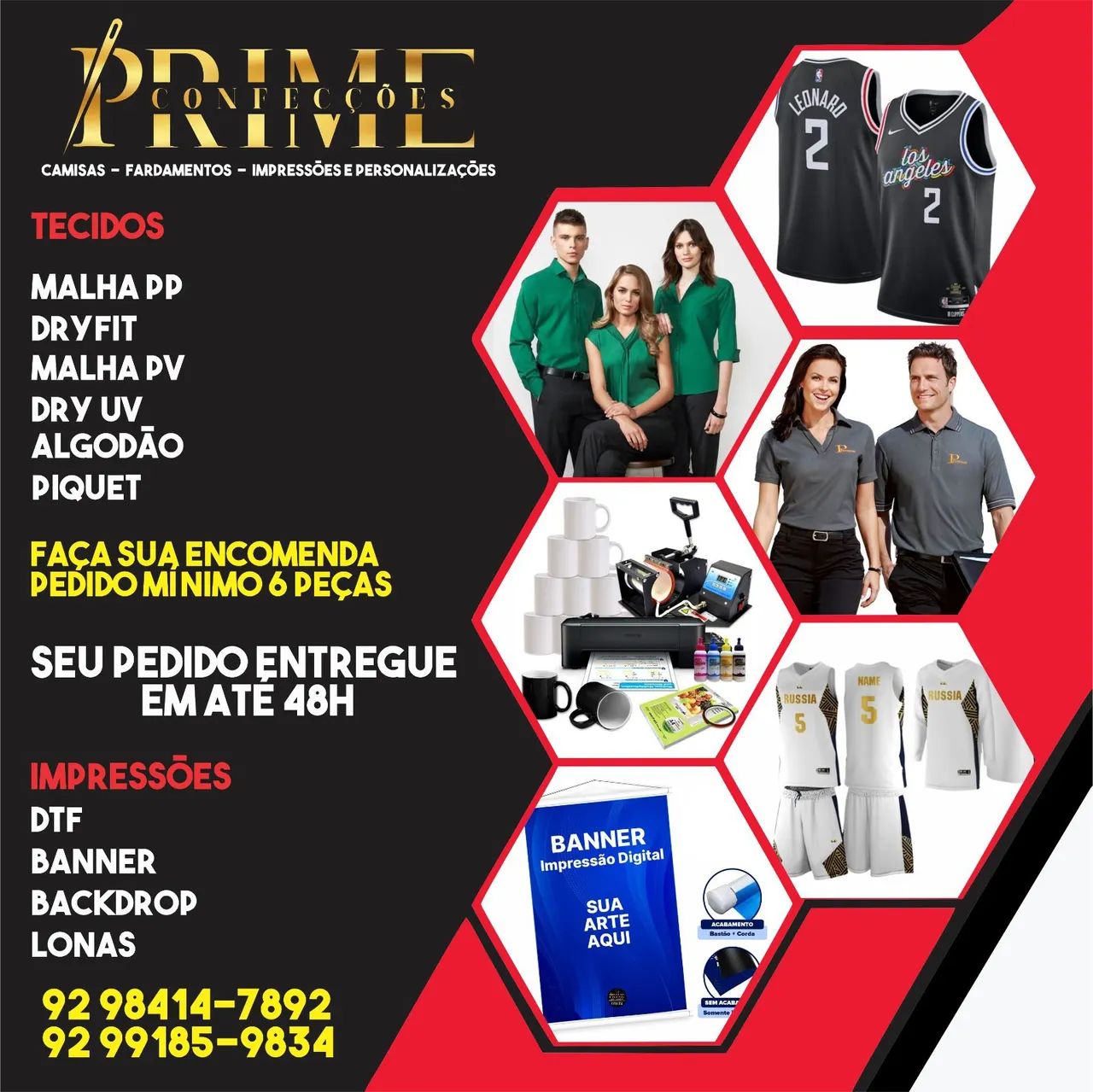 Uniformes personalizados - Camisetas, Jalecos, etc.