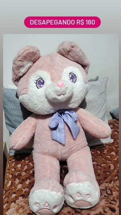 Urso de Pelúcia Rosa Gigante