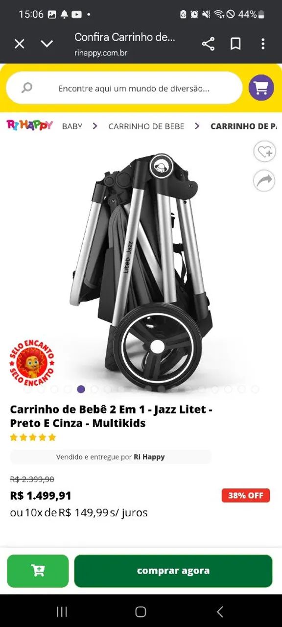 Carrinho de Bebê Litet Jazz 2 em 1 - Foto 3