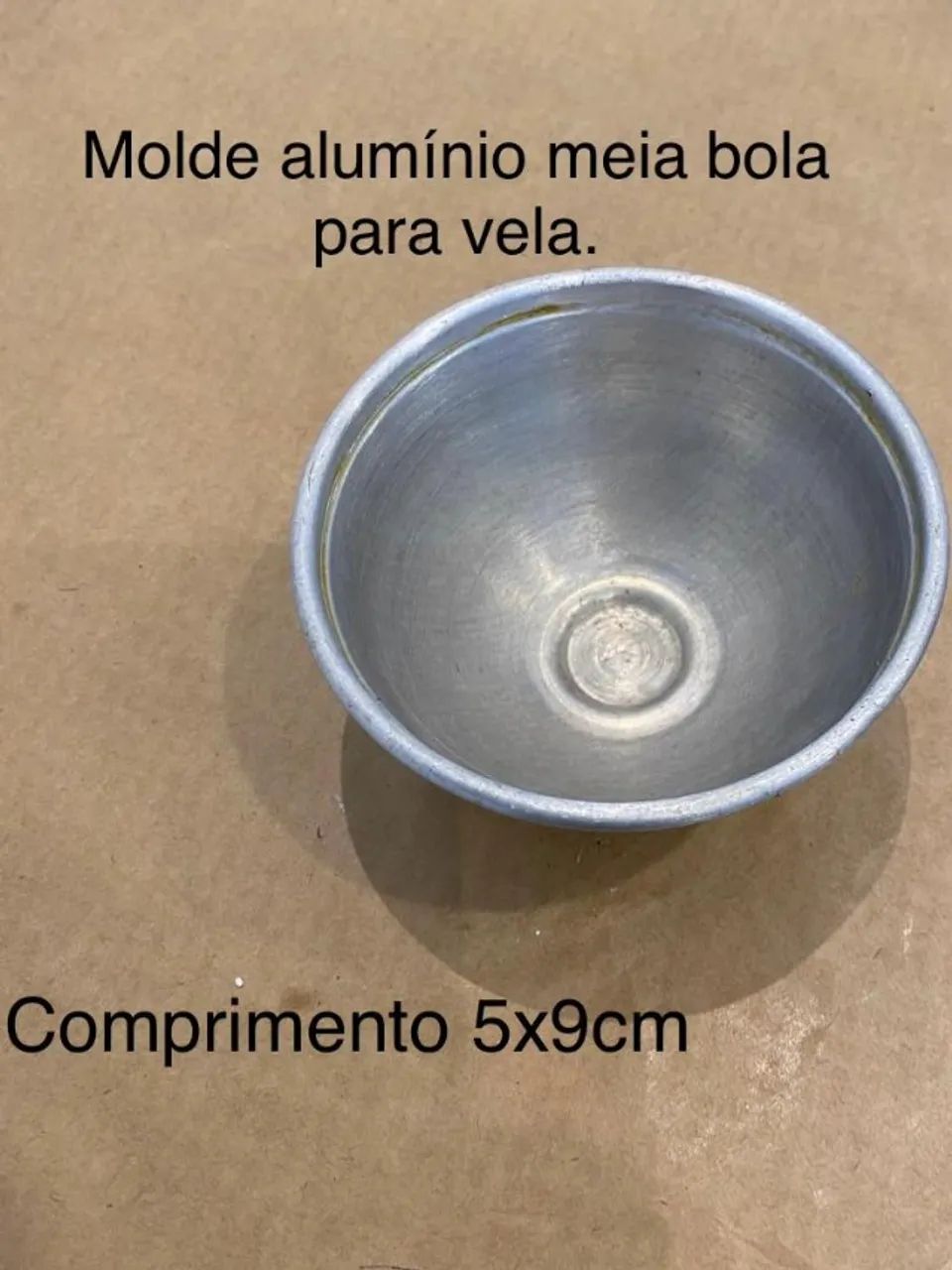 Kit 2 peças molde/forma usado meia bola e octogonal para vela em alumínio.  