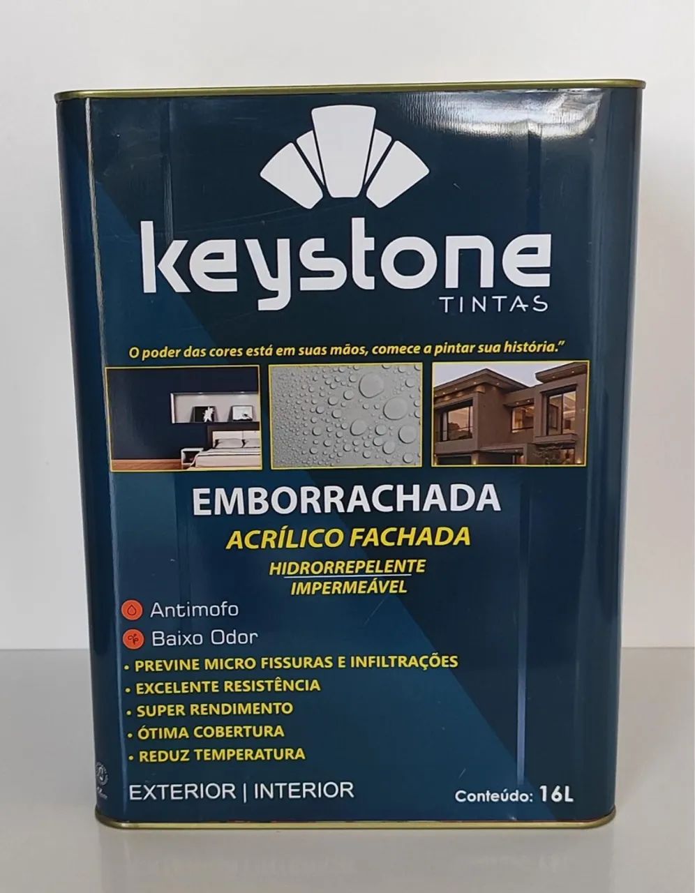 Tinta Emborrachada Acrílico Fachada Keystone 16L