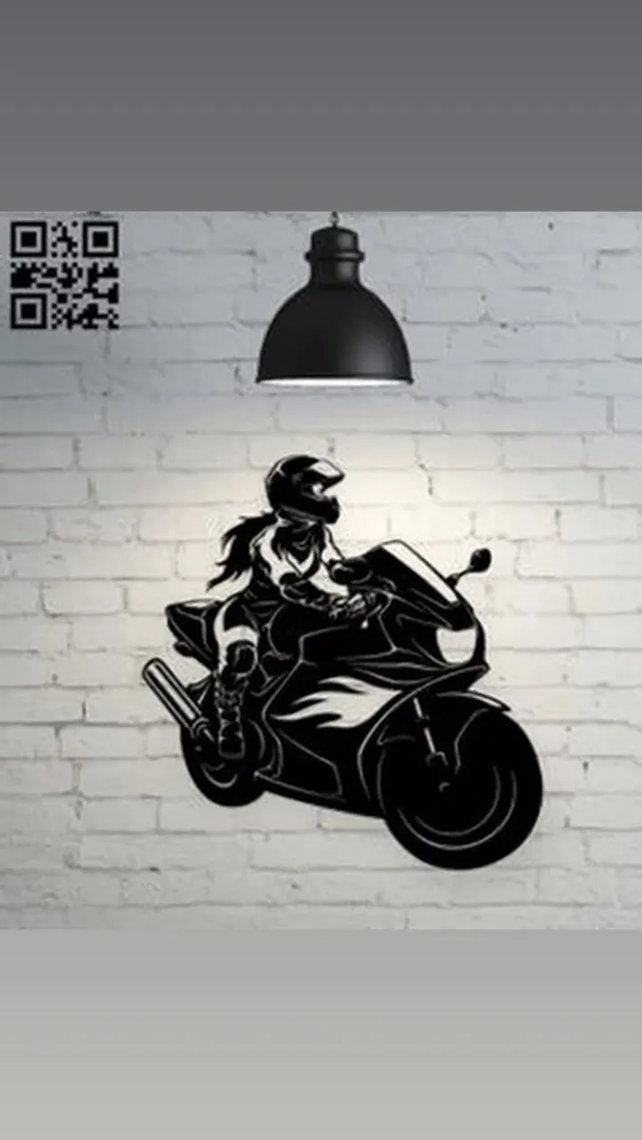 Quadro Decorativo Motoqueira Radical