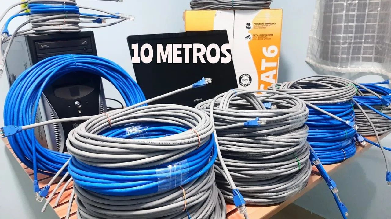 Cabo de rede Internet CAT6 e CAT.5e 100% cobre 3m,5m,10m,15m,20m,25m,30m,40m,50m ORIGINAL  - Foto 5