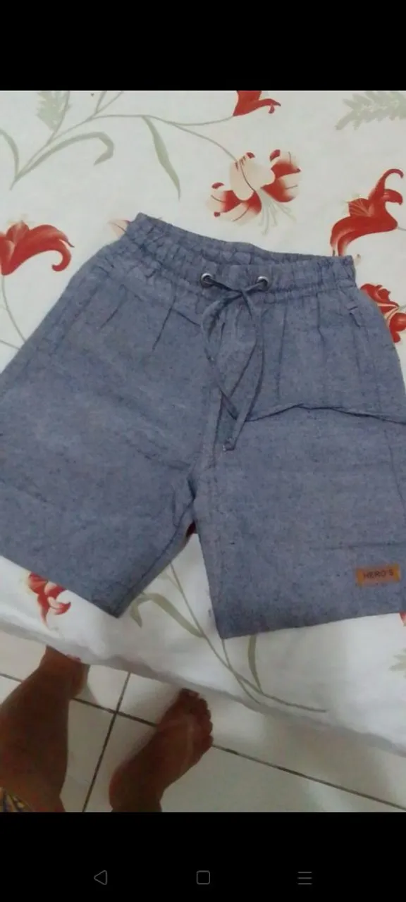 Shorts cinza com cordão - Novo!