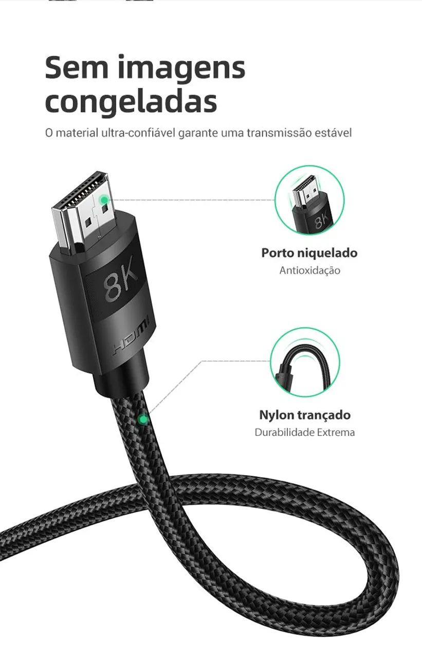 Cabo HDMI 2.1 1,5 metros Ugreen (Original certificado Ultra High Speed)