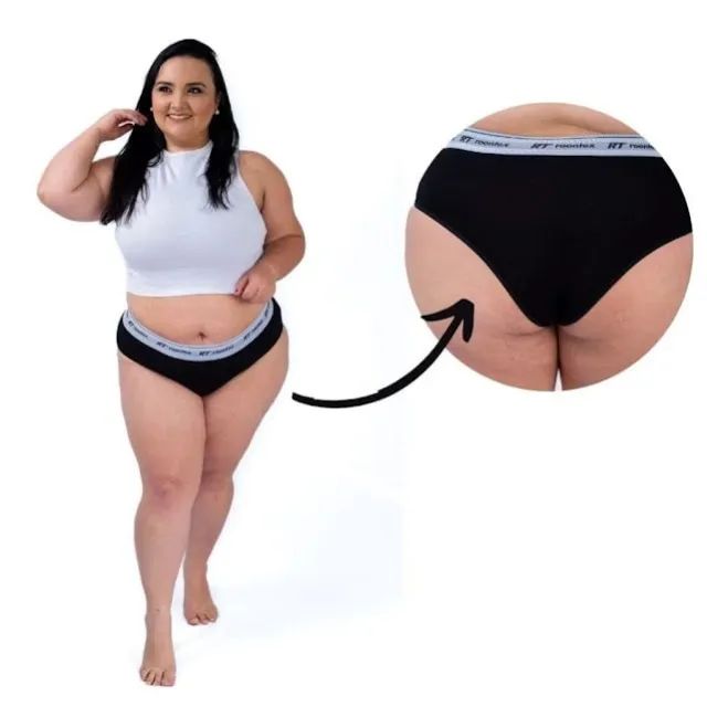 Calcinhas plus size lisa algodão no atacado - Foto 2
