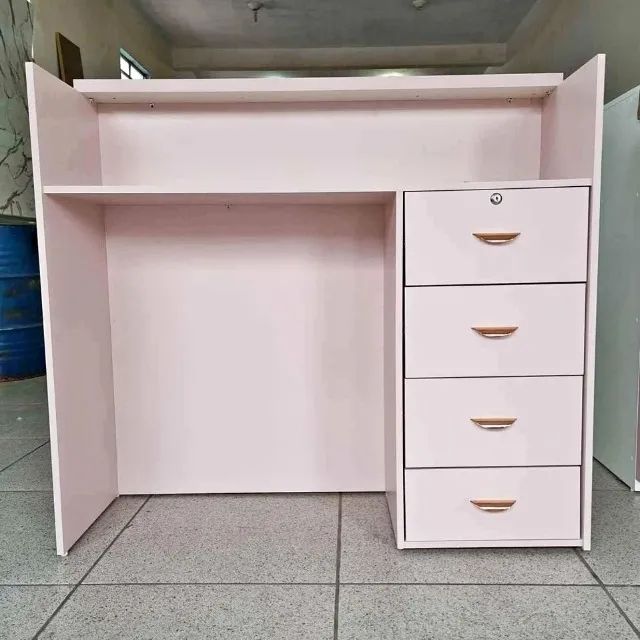 Balcao de recepção rosa  Ripado- MDF Temos varios modelos no catalogo 