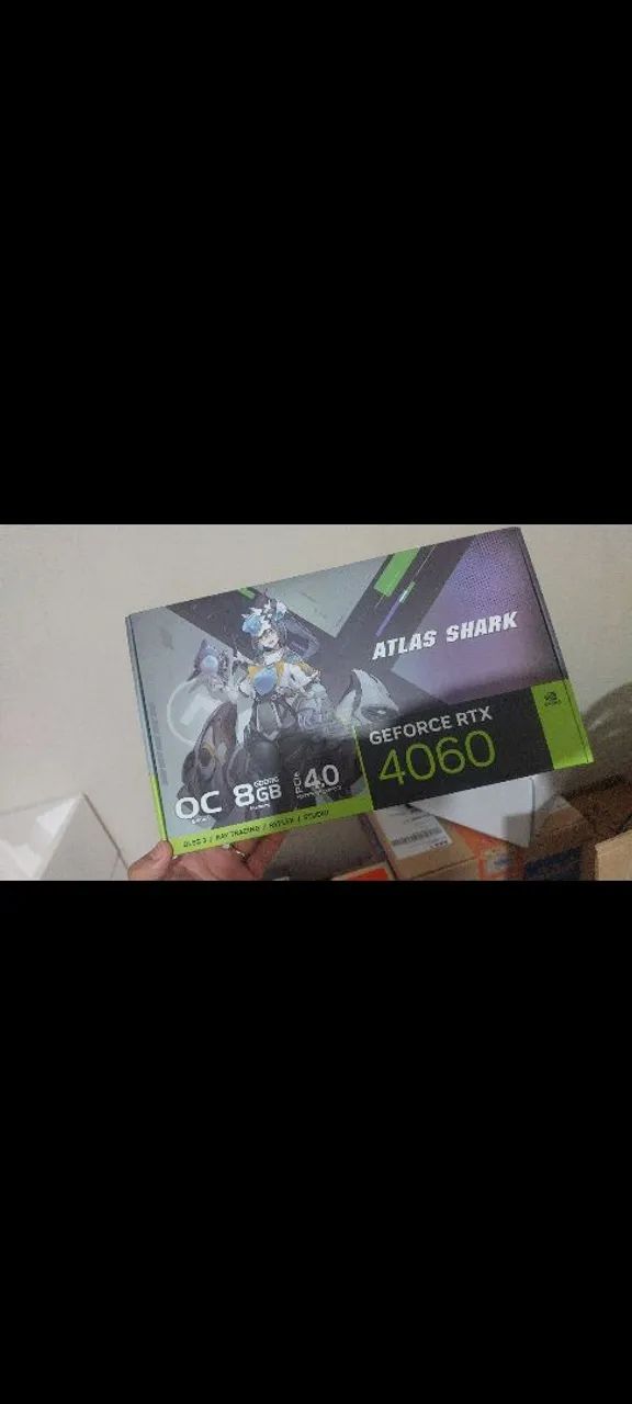 Placa de Vídeo GeForce RTX 4060 Atlas Shark 8GB GDDR6
