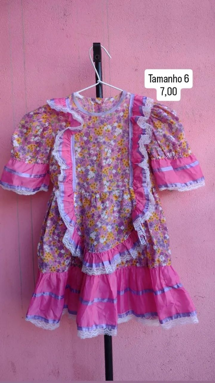 Vestido infantil floral tamanho 6
