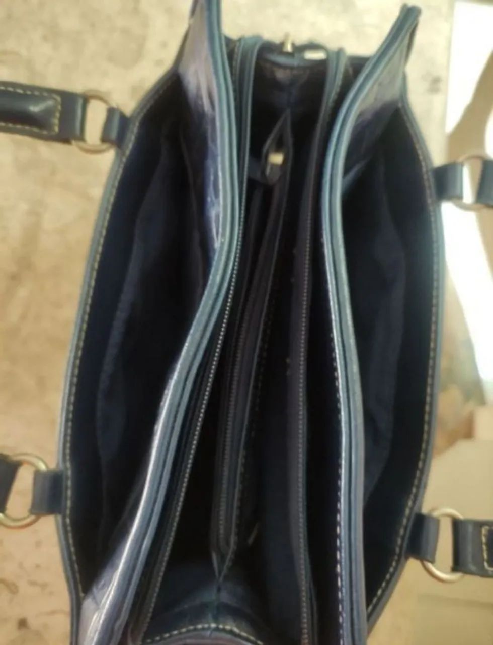 Bolsa couro estrutural azul  - Foto 5