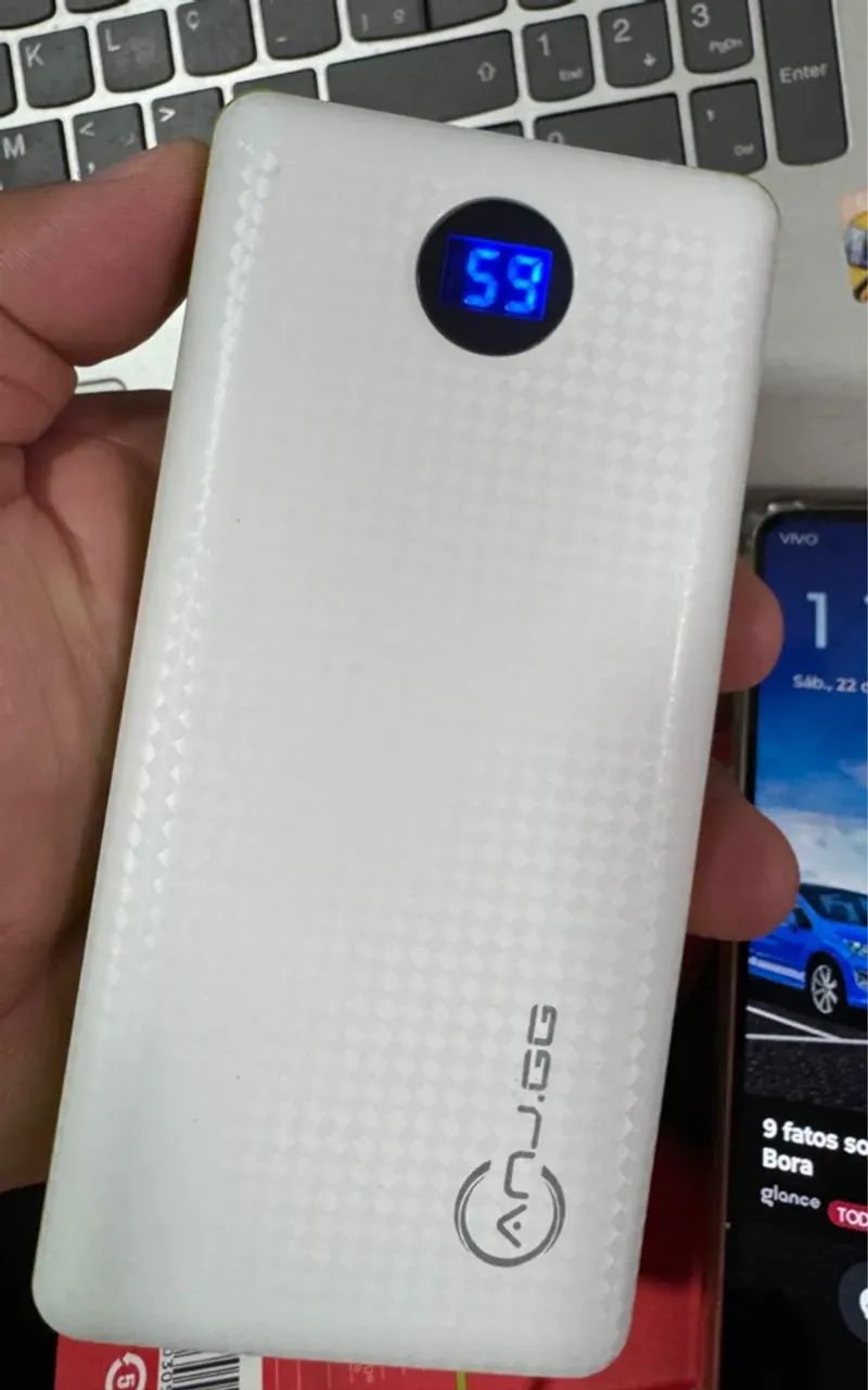 Power Bank 20000Mah Carregador Portátil Universal com Led - Foto 2