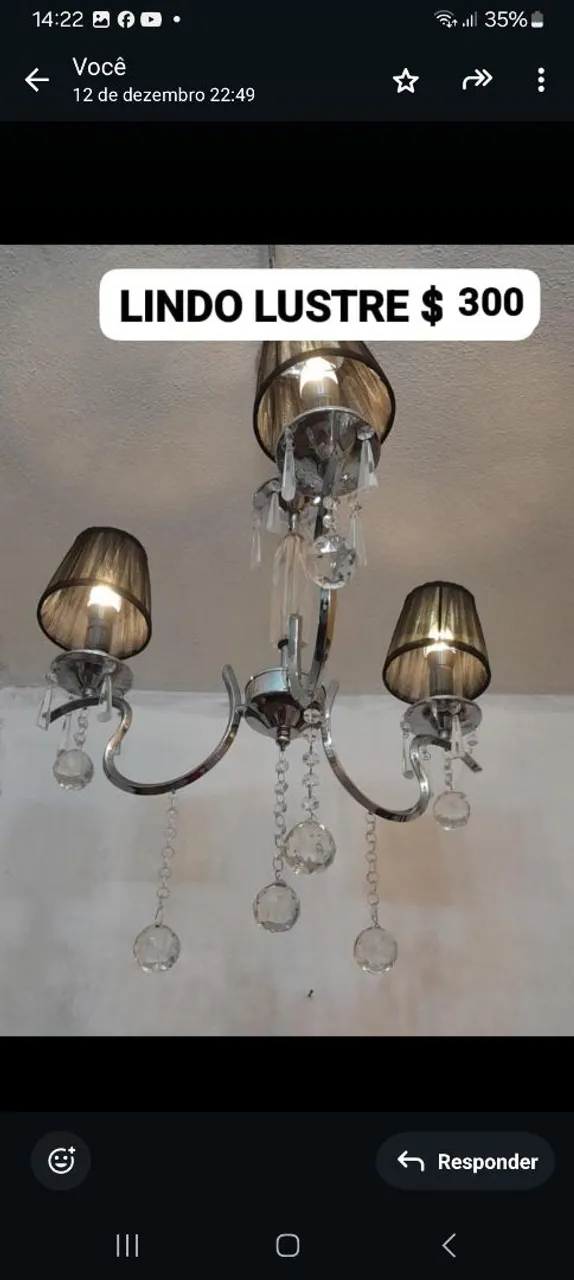 Lindo Lustre com detalhes em cristal