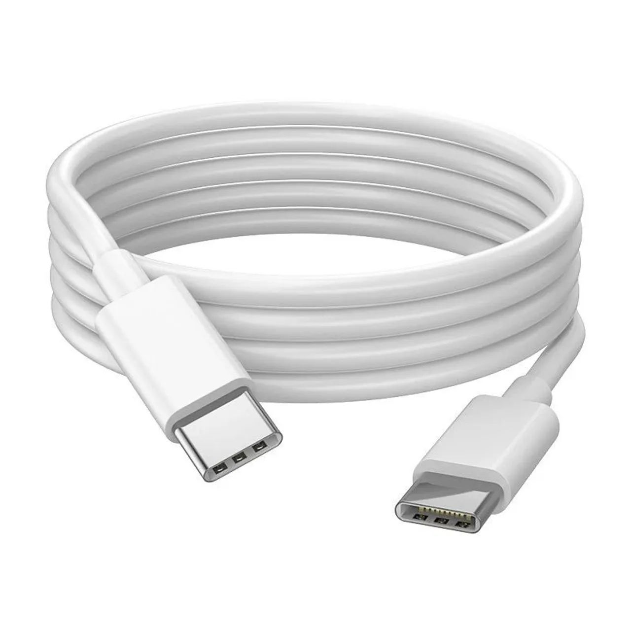 Cabo USB-tipo C duplo  Branco - Carregamento Rápido e Confiável