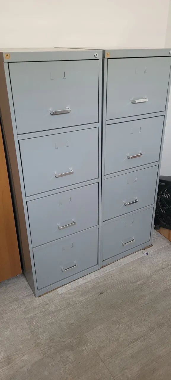  2 Gaveteiros de aço 4 gavetas arquivo de escritório- Usado  - Foto 2