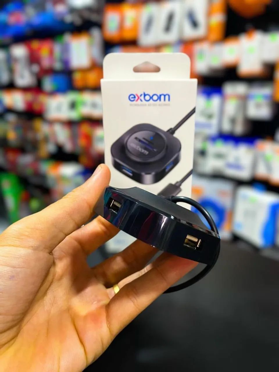 HUB 3 EM 1 USB/SD/MICROSD EXBOM UH-R23 - Foto 3