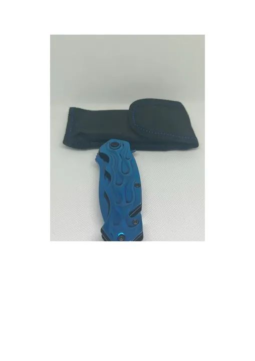 Canivete Tático com corta fio e quebra vidro cor Azul - Foto 3