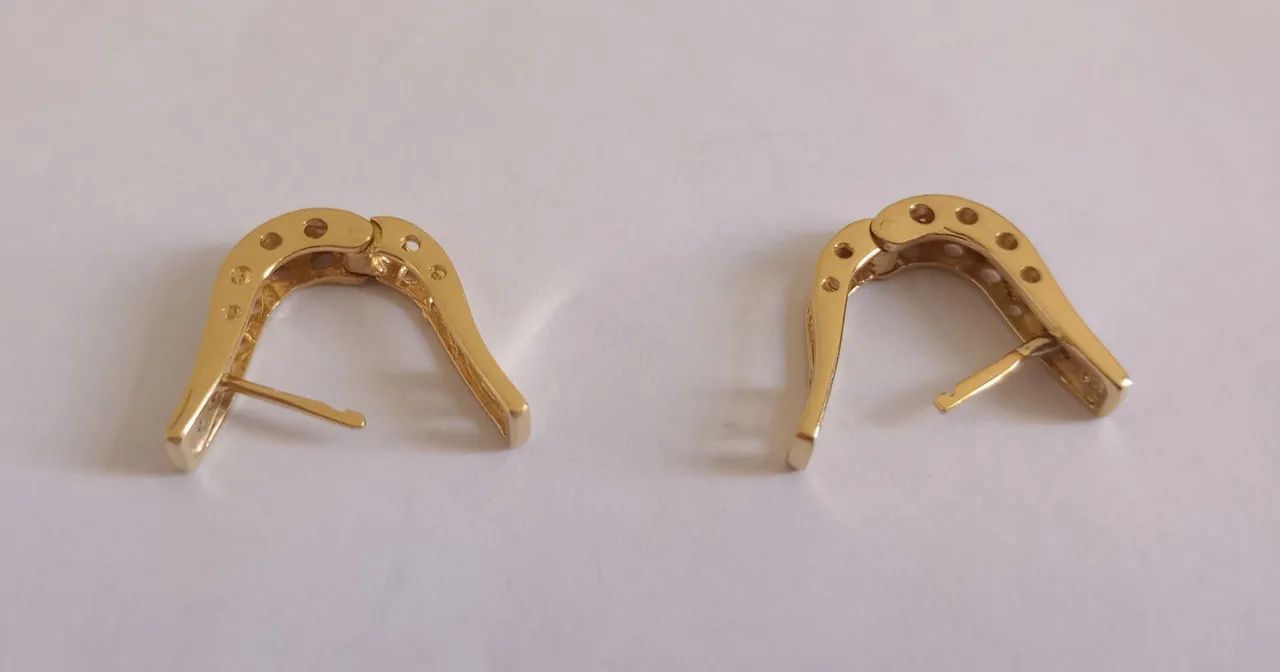Par brincos 18k com diamantes - jóias de ouro