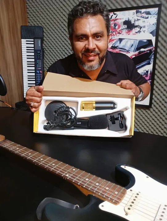 Kit Microfone Condensador Profissional para Gravação Musical