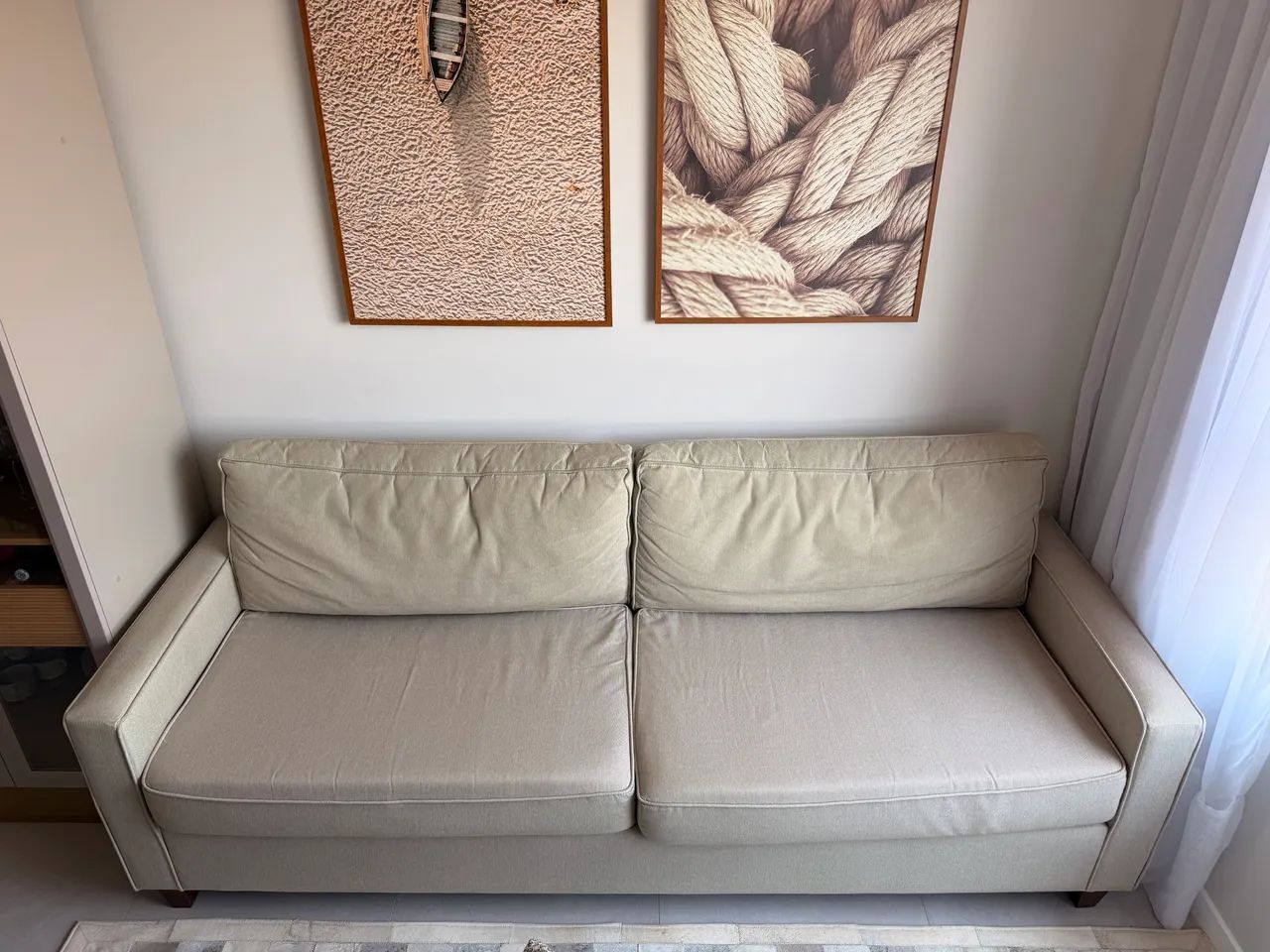 Sofá linho bege, 210cm65578336403585121