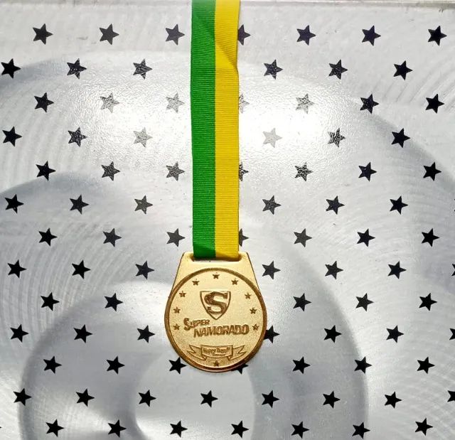 Medalha Dourada Super Namorado 3.5cm - Foto 2