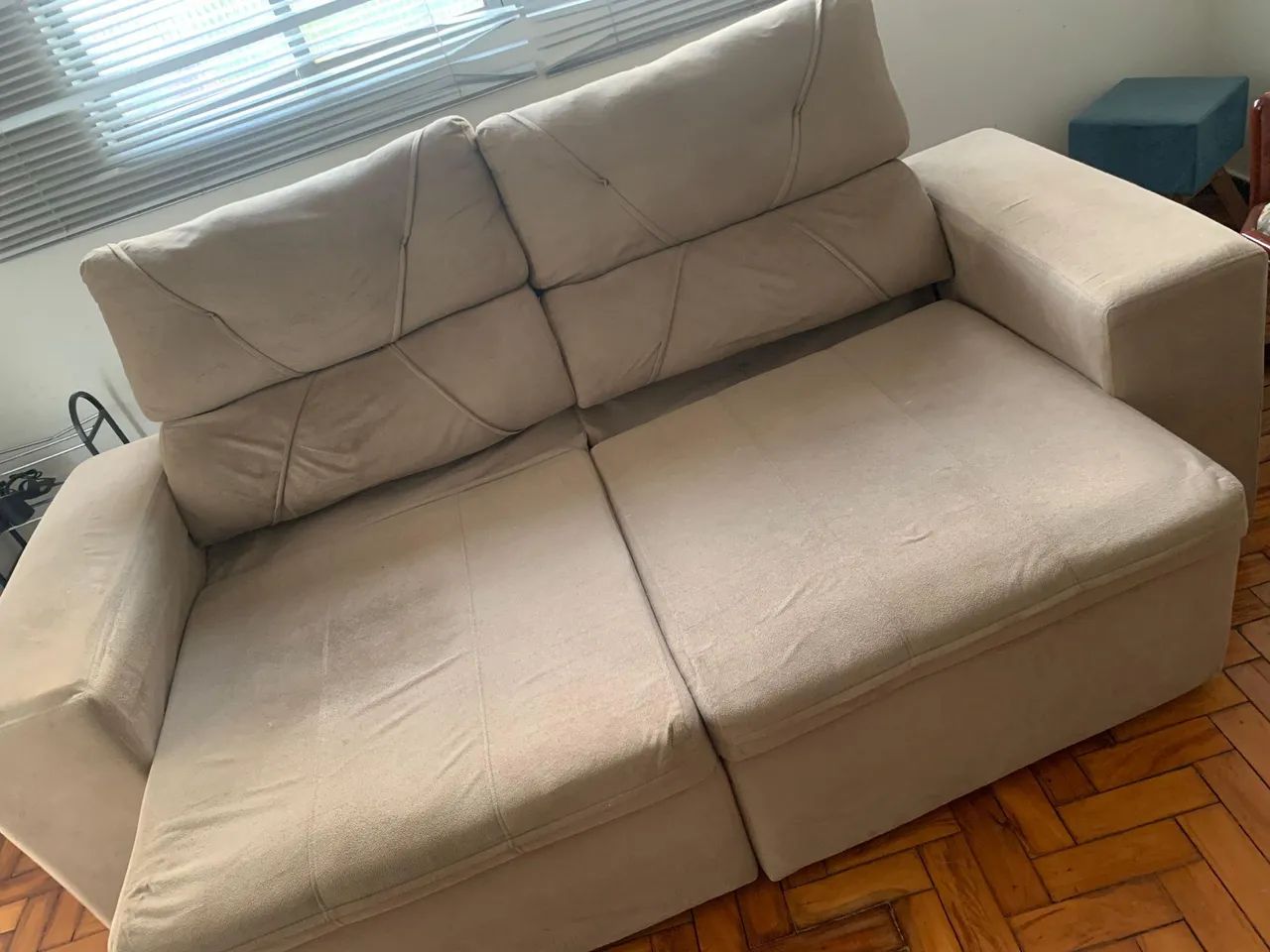 Retrátil Reclinável 3 Lugares Suede/Evolution  - Caramelo - Foto 2