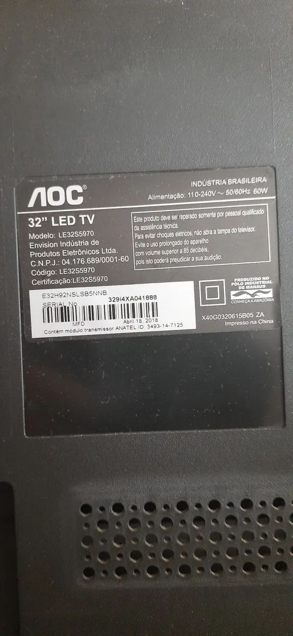 TV AOC Smart 32 polegadas completa! Pezinho+controle + suporte  em perfeito estado!<br> - Foto 5