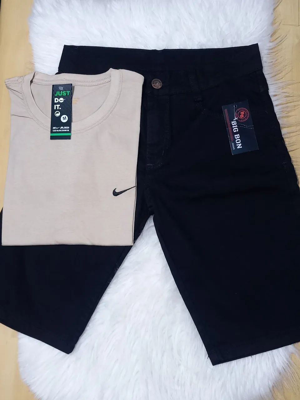 Bermuda Jeans + Camisa Algodão 30.1 - Foto 2