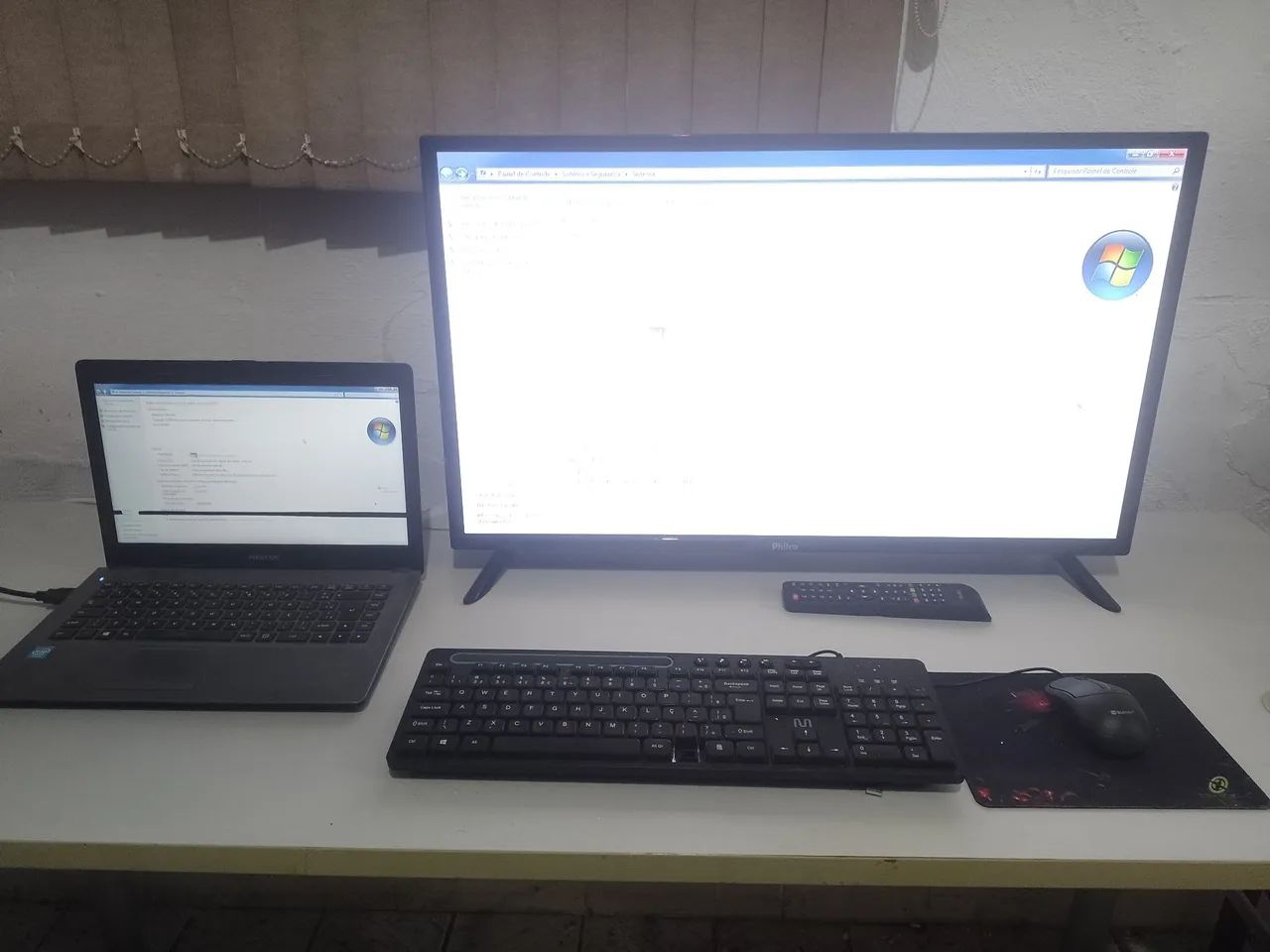 Vendo TV, notebook, Mesa (kit escritório, home office) - Foto 3