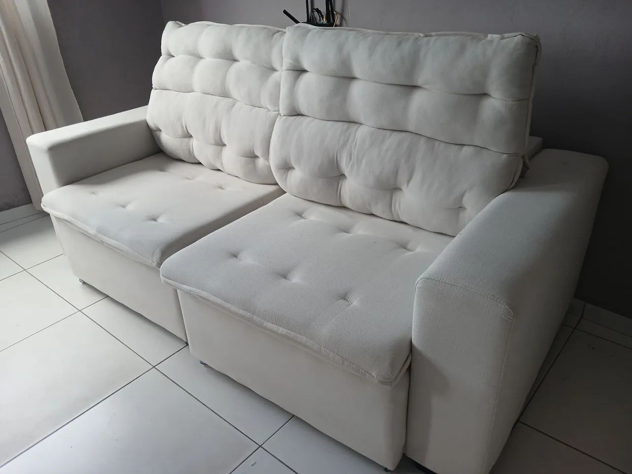 VENDO SOFÁ  LINDISSIMO e elefante WHITE/BEJE - Foto 3
