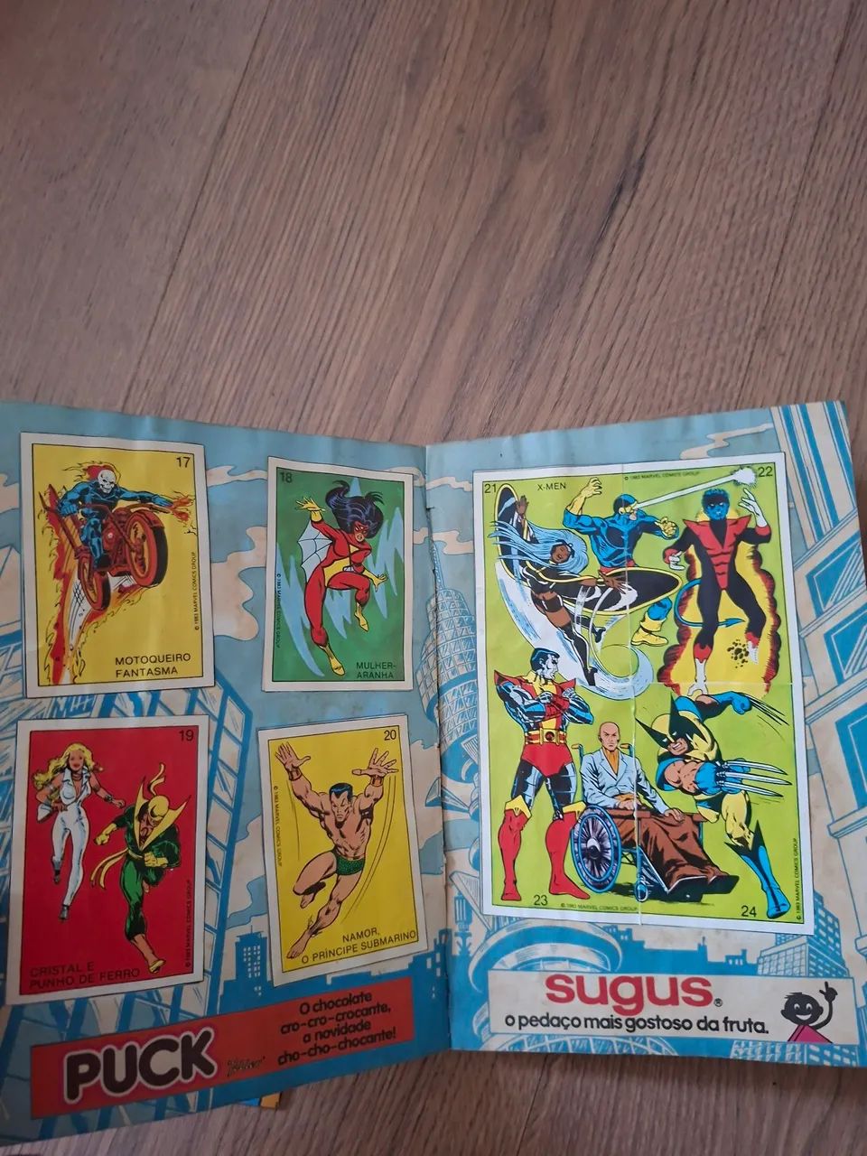 Anos 80 album super heróis Marvel 