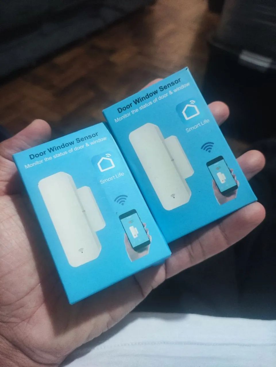 SENSOR DE PORTA E JANELA WIFI INTELIGENTE - SMART LIFE / TUYA - NOVO (KIT COM 2 UNIDADES)