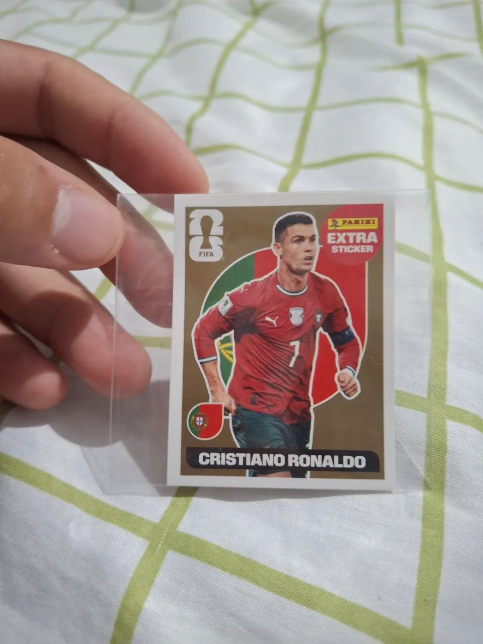 Figurinha de ouro do Cristiano Ronaldo 