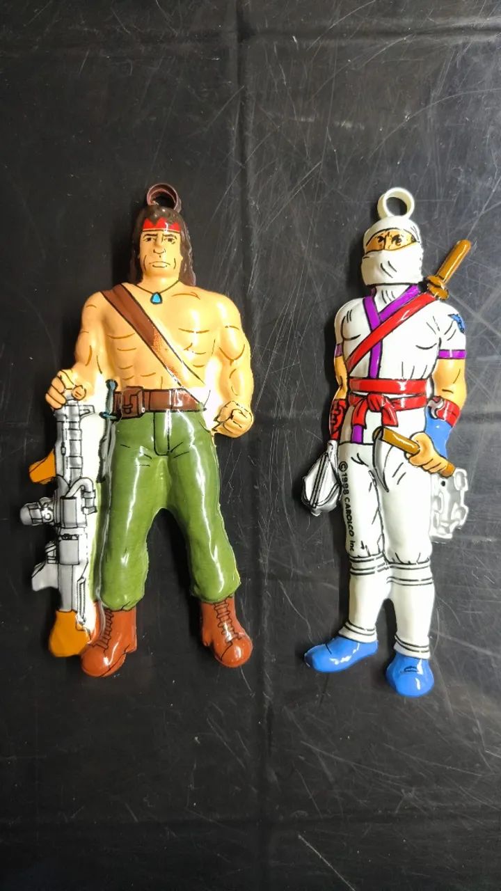 2 Vintage 1980s Party Decorations Featuring Rambo – Original Items from the Era