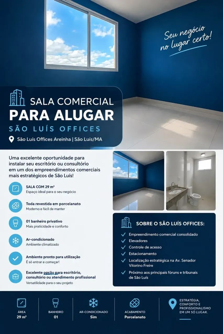 LOCAÇÃO | SALA COMERCIAL  SÃO LUÍS OFFICES