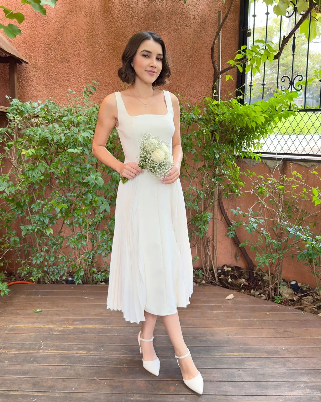 Vestido off White plissado  - Foto 2