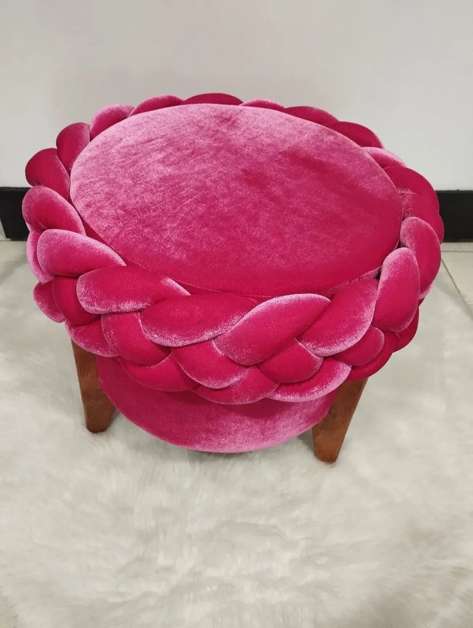 Puffs trançado para decoração  - Foto 3